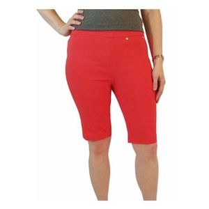 Rafaella - Womens Comfort Pull-On Stretch Bermuda Shorts - Hibiscus - sz 6 - new